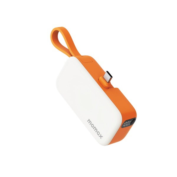 MOMAX | 1 Power Mini 5000mah 3 in 1 Power Bank With USB C Plug Orange | IP130M