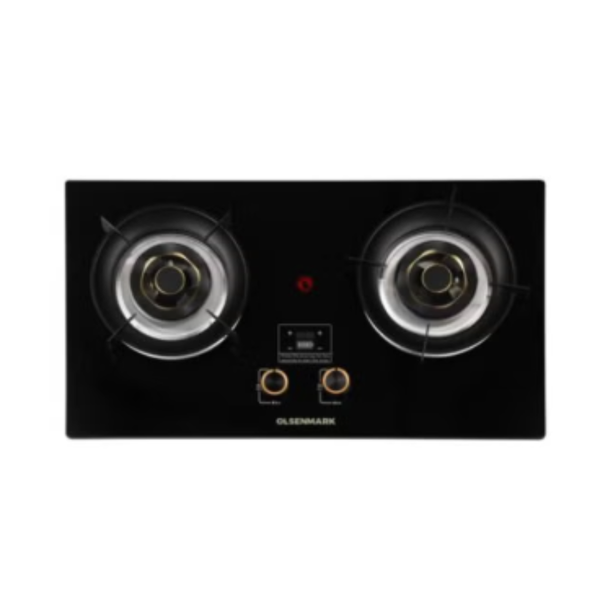 OLSENMARK | 2 Burner Gas Hob with Digital Display/Tempered Glass | OMCH7077