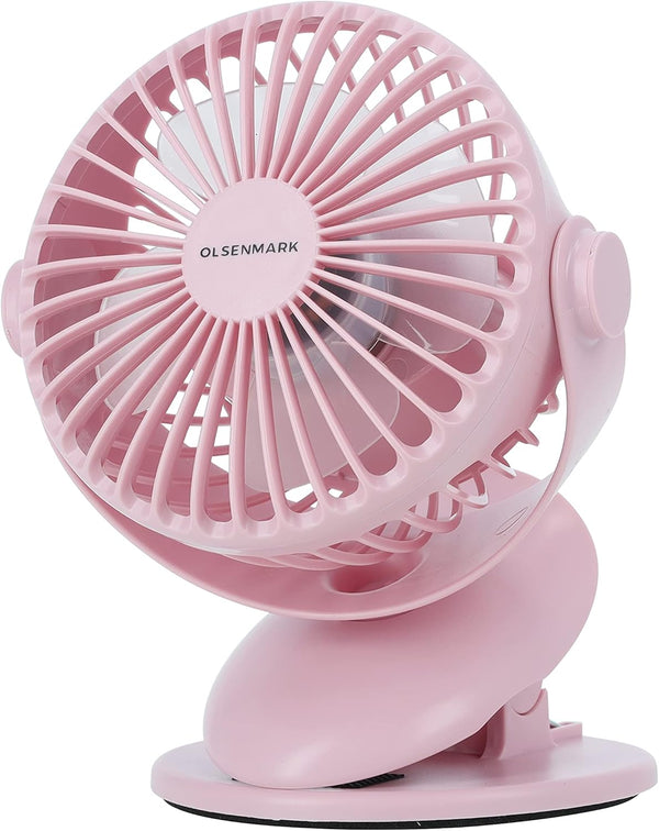 OLSENMARK | 6" Rechargeable Mini Clip Fan | OMF1790