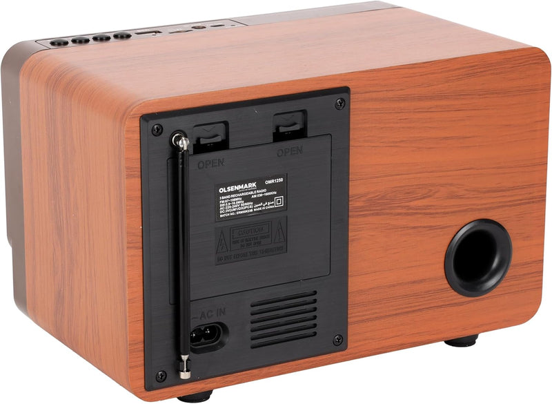 OLSENMARK | 3 Band Rechargeable Wireless Radio/AM/FM/SW/BT/MP3/AUX | OMR1250