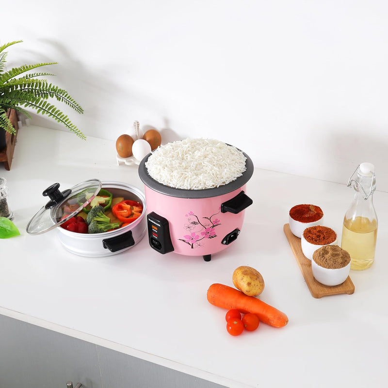 OLSENMARK | 3 in 1 Rice Cooker 0.6Ltrs Inner/Glass Lid | OMRC2350