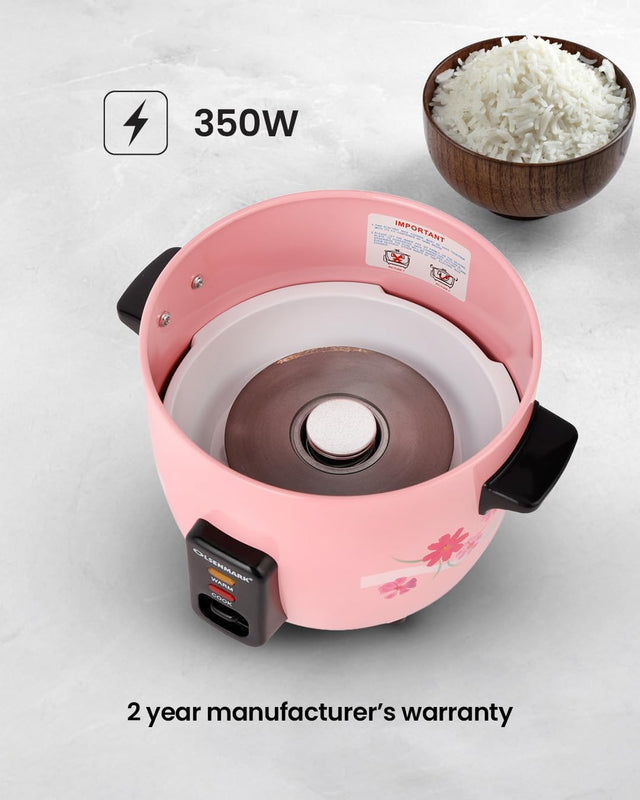 OLSENMARK | 3 in 1 Rice Cooker 0.6Ltrs Inner/Glass Lid | OMRC2350
