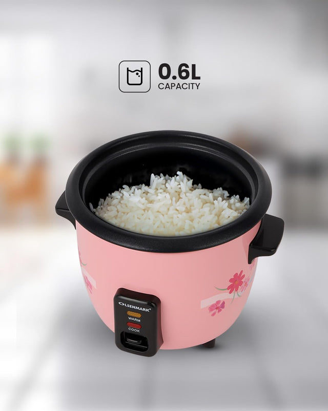 OLSENMARK | 3 in 1 Rice Cooker 0.6Ltrs Inner/Glass Lid | OMRC2350