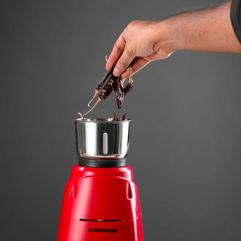 OLSENMARK | 2 In 1 Mixer Grinder 600W Stainless Steel Jar 3 Speed | OMSB2218