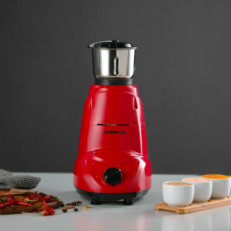 OLSENMARK | 2 In 1 Mixer Grinder 600W Stainless Steel Jar 3 Speed | OMSB2218