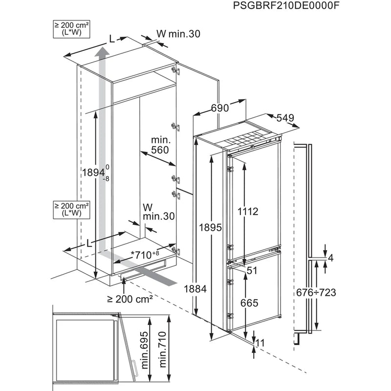 AEG | Built-in Firdge/Freezer 286Ltrs | OSC7P750DS