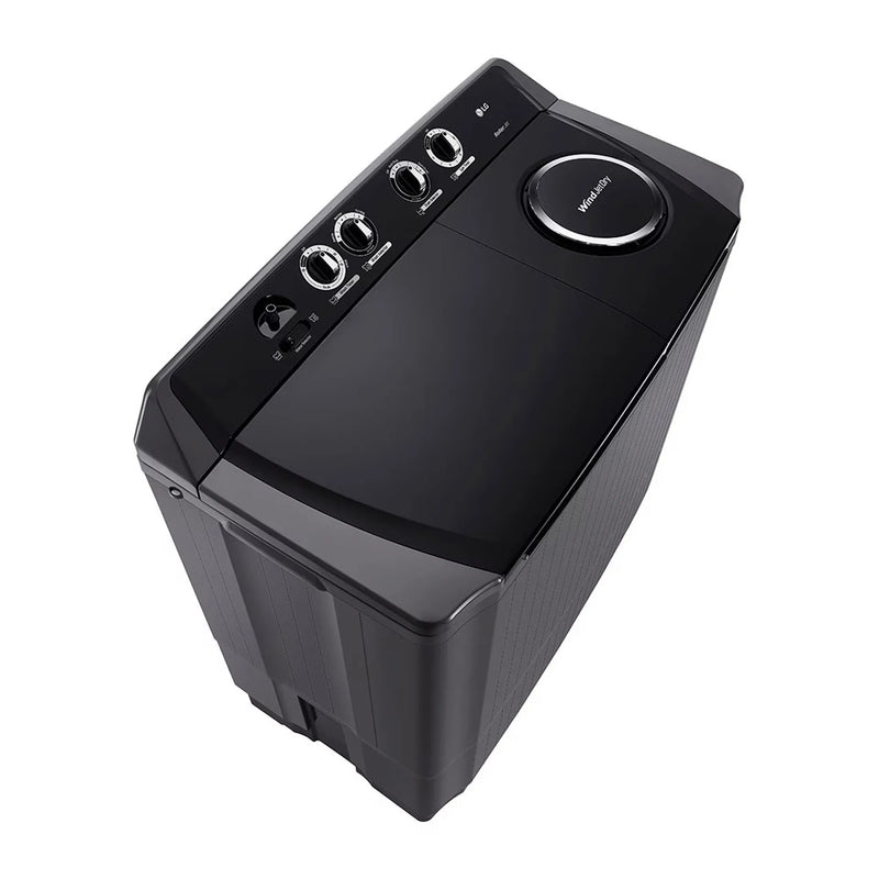 LG | Twin Tub Washing Machine 13kg 3 Dimension Roller Jet Pulsator For Sparkle Clean Clothes Middle Black | P1461RWNL