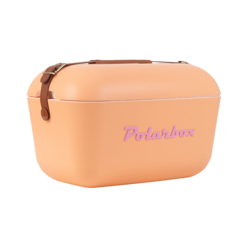 POLARBOX | 12Ltrs Classic Cooler Box with Leather Strap Orange Sorbet & Pink | PB-9382