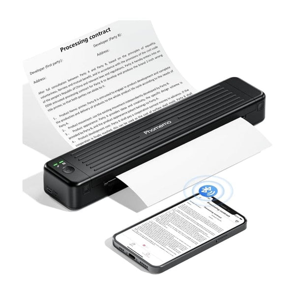 PHOMEMO | Portable Printer Black with Phomemo Thermal Transfer Ribbon | HNR000001