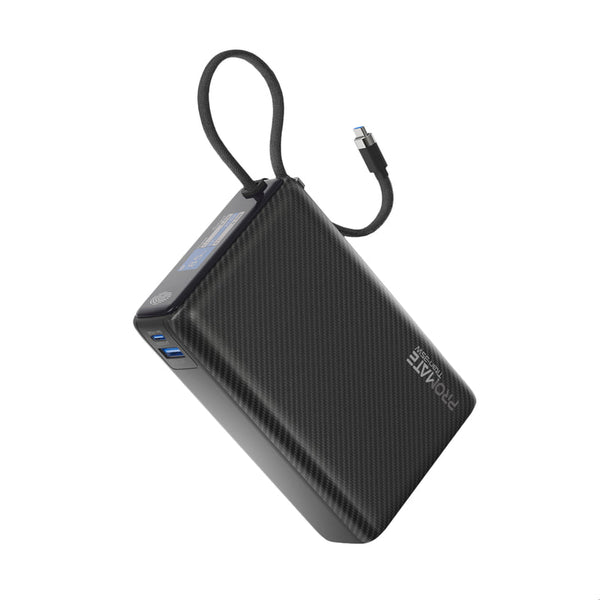 PROMATE | 20000 MAH 35W Super Speed Power Bank With Built In Type c Cable Black | TITAN-35W.BLACK