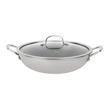 ROYALFORD | Triply Stainless Steel Wok Pan 28cm with honeycomb non stick interior | RF12641