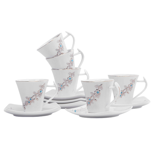 ROYALFORD | 12PCS Bone China Square Cup & Saucer Set | RF5728