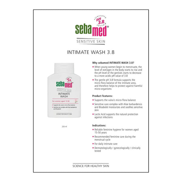 SEBAMED | Intimate Wash for Women Aged 15-50Yrs W/ Pump 200ml | SB1285424