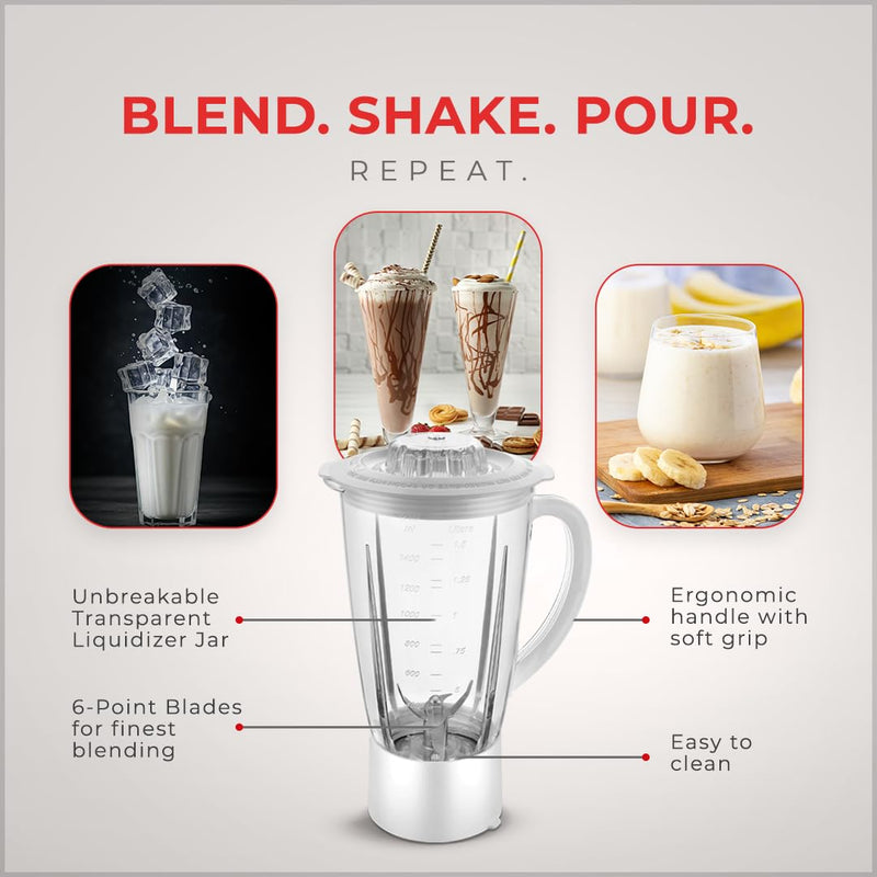 SUJATA | Supermix 900 Watts Mixer Grinder White