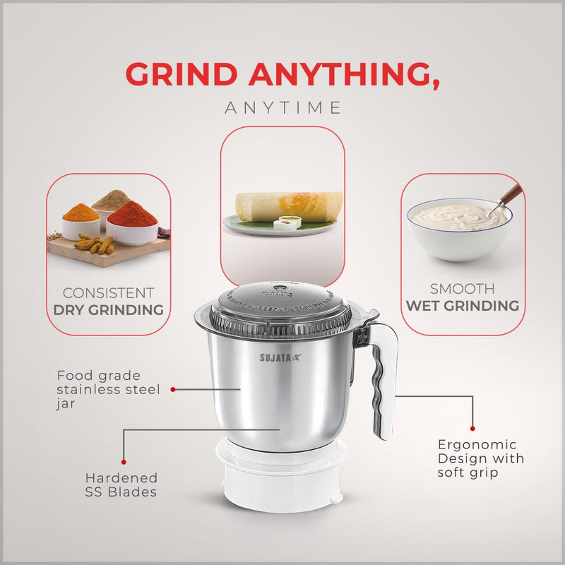 SUJATA | Supermix 900 Watts Mixer Grinder White