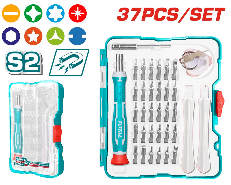 TOTAL | 37 Pcs Precision Screwdriver Set | TACSD30376
