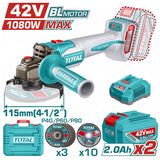 TOTAL | Cordless angle grinder | TAGLI4108112