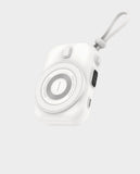 MOXEDO | Snap On 8000 mAh 15W Wireless Charging Powerbank Build-in USB-C Cable White | MX-PBH036-WH