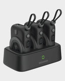 MOXEDO | Combo 3x10000 mAh Powerbank with Charging Dock 15W Wireless Charging PD Built-In Type-C Cable Black | MX-PBH035-DS