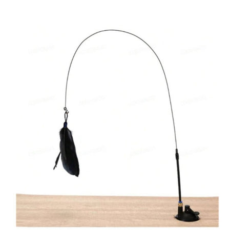 Feather Teaser Stick with feather bell- Black