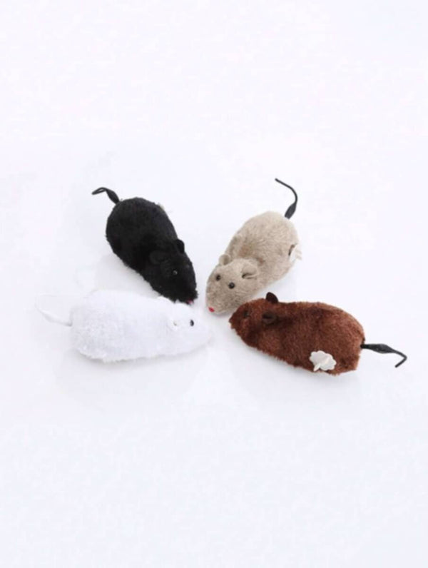 Mouse Plush Teaser Toy - White (1 Pc)