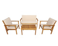 GRANDALA | Sofia Partner Set 4Person Garden Wood Sofa Set, K/D | MOROCCAN26015
