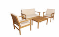 GRANDALA | Sofia Partner Set 4Person Garden Wood Sofa Set, K/D | MOROCCAN26015