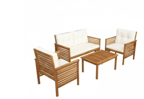 GRANDALA | Lorenda Set- 4Person Garden Wood Sofa Set, K/D