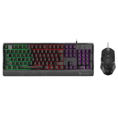VERTUX | Backlit Ergonomic Wired Gaming Keyboard & Mouse Black | ORION.E/A