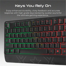 VERTUX | Backlit Ergonomic Wired Gaming Keyboard & Mouse Black | ORION.E/A