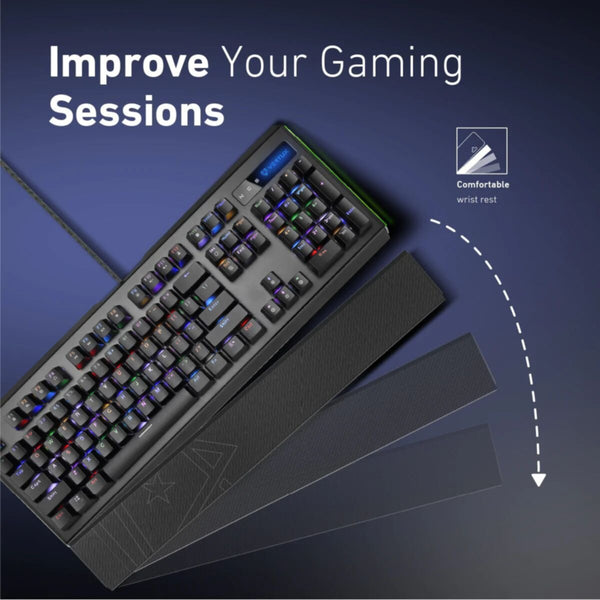 VERTUX | Pro-Gamer Mechanical Wired Gaming Keyboard 16.8 Million RGB LED Backlight | TOUCAN.E/A