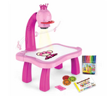 Child Learning Desk with Smart Projector Educational Painting Table with Light Music Children Projection Drawing Playset Table - Pink-A | JPI5598