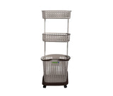 ROYALFORD | 3 Layer Home Basket With Wheel Grey | RF9303