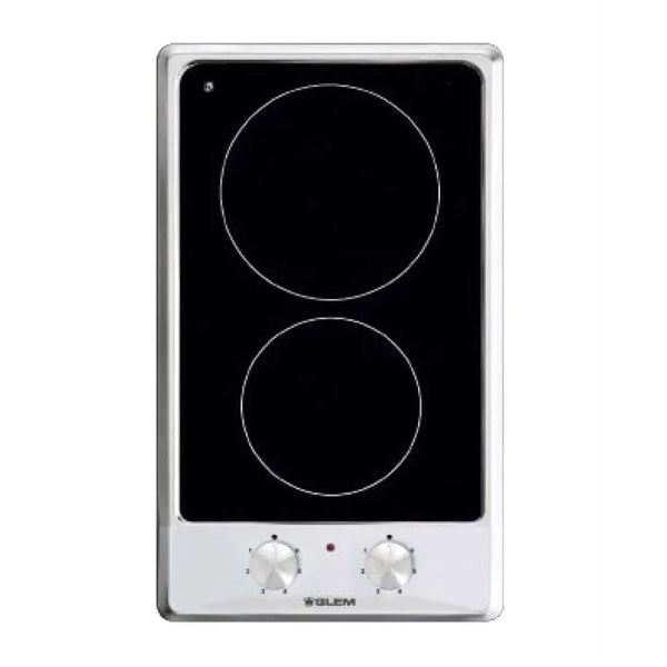 GLEMGAS | Built-in Electric Cooking Hob, 2 Ceramic Hobs, 30 cm, Stainless Steel,| GTH32KIX