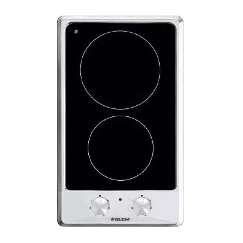 GLEMGAS | Built-in Electric Cooking Hob, 2 Ceramic Hobs, 30 cm, Stainless Steel,| GTH32KIX