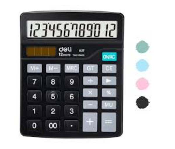 DELI | 12 Digit Desktop Calculator, Standard Function, Large Display for Easy Use in Offices, Schools, and Home - E837 | JPO6466