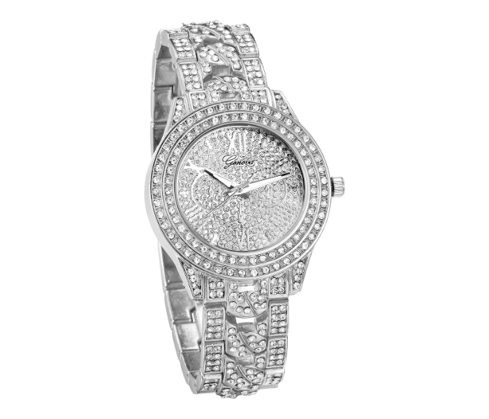 Jongo Luxury Full Diamonds Fashion Stainless Steel Watch For Women - Silver | JPN3103