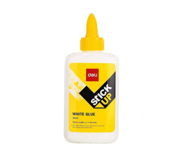DELI | White Glue, 120ml, Strong Adhesive for Crafting, Office and Home Use, Quick-Drying - E39447 | JPO6694