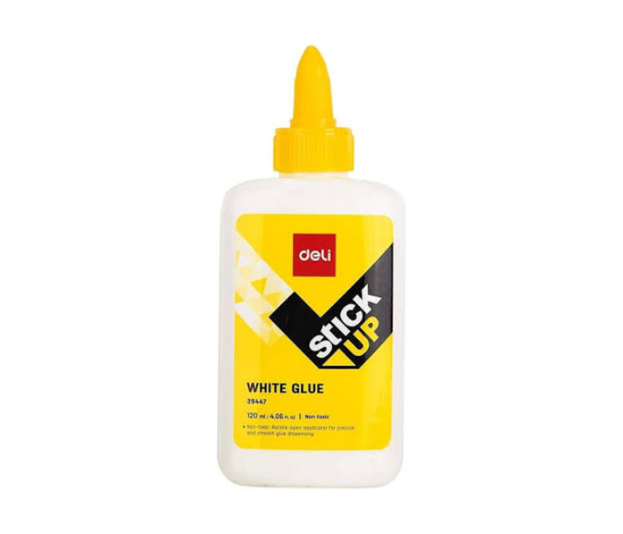 DELI | White Glue, 120ml, Strong Adhesive for Crafting, Office and Home Use, Quick-Drying - E39447 | JPO6694