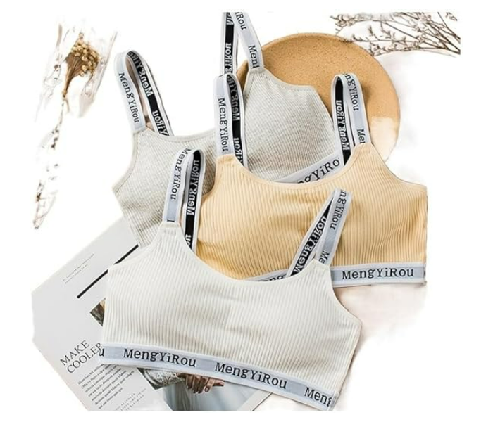 Women Fitness Crop Seamless Bra Women Cotton Bra Casual Letter Bra Detachable Sling top Fitness Breathable Without Steel | JPN8283