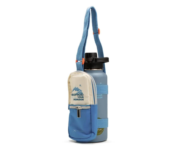 Hydrobrew Vacuum-Insulated Travel Water Bottle with Sling Bag, 950ml, Blue - HB-WBBG-EXBU | JPO6520
