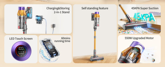 Honiturer Cordless Vacuum Cleaner X7 Led Touch Screen 1.5L 550W