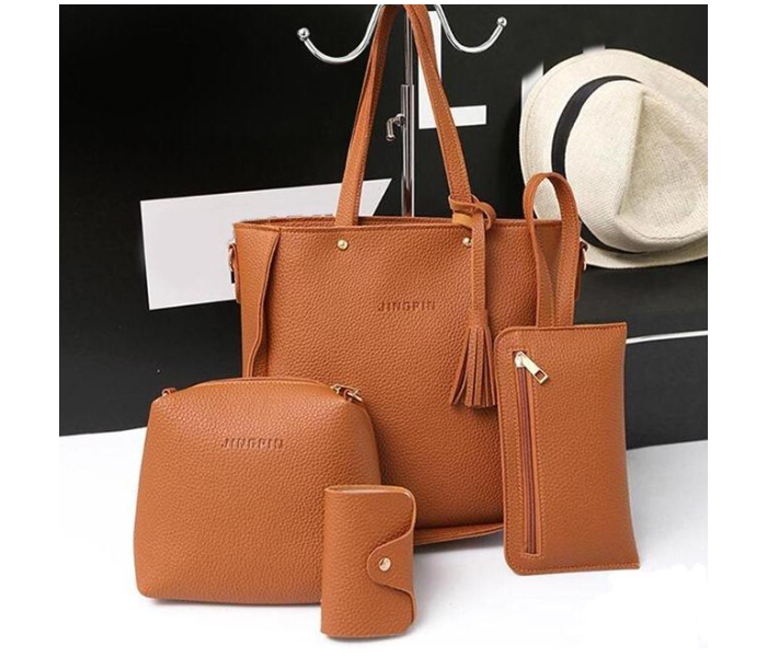 4 Pcs Set Leather Handbag for Women - Brown | JPN2841