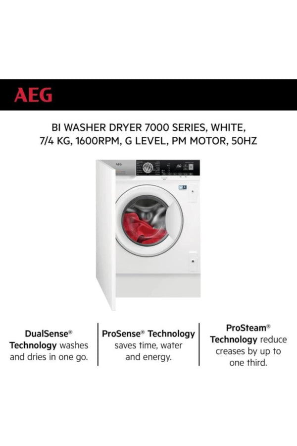 AEG | Fully Integrated Washer Dryer 7Kg/4Kg 1600 Rpm | LWX7G7634FB