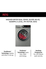 AEG | Washer Dryer - 8 kg Washer 6kg Dryer, 1600 RPM | LWX7E8611S