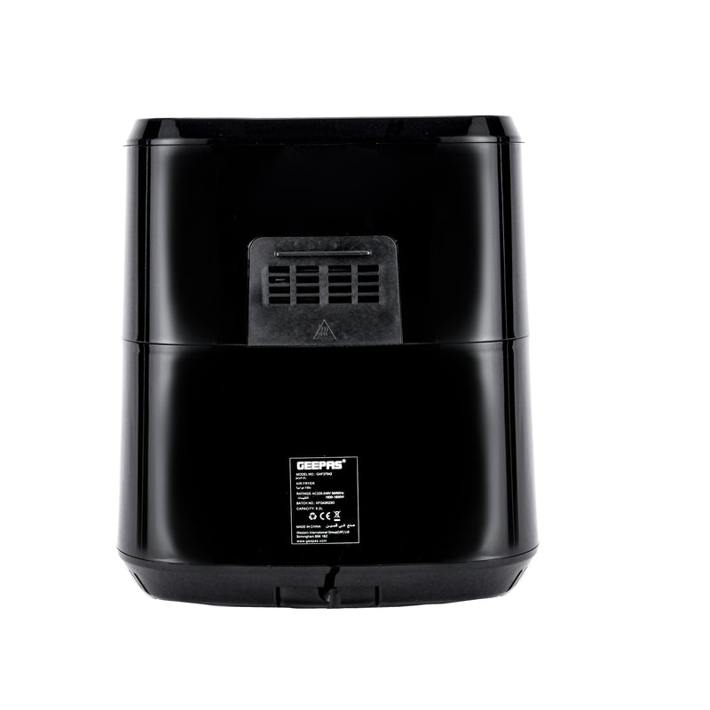 GEEPAS | Air Fryer 9.2 Ltrs Pot with Rack with Vortex Frying Technology Black Silver | GAF37542