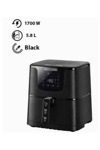BLACK + DECKER | Grand Digital Aerofry 1.5KG Capacity With Rapid Air Convection Technology 5.8Ltr 1700W | AF700-B5