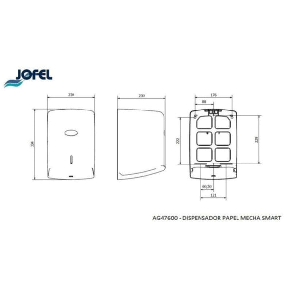 AZOSS | Jofel Centerfeed Towel Dispenser with Funnel MATT Black | AG47600-MT