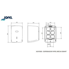 AZOSS | Jofel Centerfeed Towel Dispenser with Funnel MATT Black | AG47600-MT