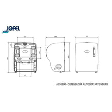AZOSS | Jofel Auto-cut Paper Dispenser, Manual Black MATT | AG56600-MT